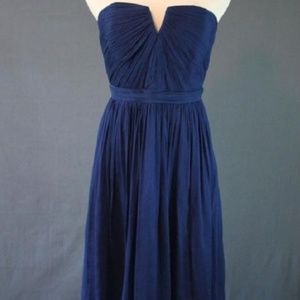 J Crew Navy blue chiffon dress